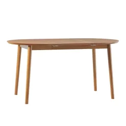 Kirklands Home Dining Tables|Caramel Wood Oval Dining Table with Leaf Tan