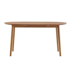 Kirklands Home Dining Tables|Caramel Wood Oval Dining Table with Leaf Tan