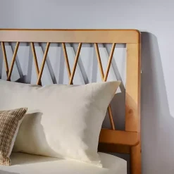 Kirklands Home Beds & Headboards|Caramel Wood Spindle Headboard Queen Bed Brown