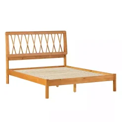 Kirklands Home Beds & Headboards|Caramel Wood Spindle Headboard Full Bed Brown