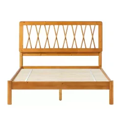 Kirklands Home Beds & Headboards|Caramel Wood Spindle Headboard Full Bed Brown
