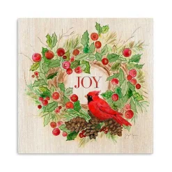 Best Cardinal Joy Wreath Canvas Art Print Christmas Art & Wall Decor