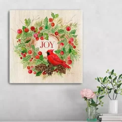 Best Cardinal Joy Wreath Canvas Art Print Christmas Art & Wall Decor