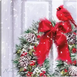 Best Cardinal Wreath Canvas Art Print Christmas Art & Wall Decor