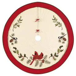 Best Cardinals and Holly Christmas Tree Skirt Christmas Tree Skirts & Collars