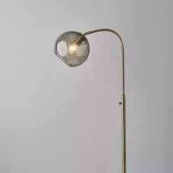 Kirklands Home Floor Lamps|Carmen Smoked Swirled Glass Floor Lamp Gray