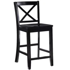 Kirklands Home Bar Stools & Counter Height Stools|Carter X-Back Counter Stool Black