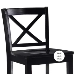 Kirklands Home Bar Stools & Counter Height Stools|Carter X-Back Counter Stool Black