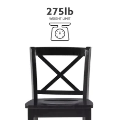 Kirklands Home Bar Stools & Counter Height Stools|Carter X-Back Counter Stool Black