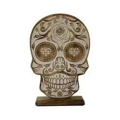 Best Carved Wooden Skull Statue Halloween