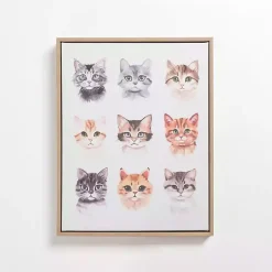 Kirklands Home Framed Art|Cat Portraits Framed Canvas Art Print