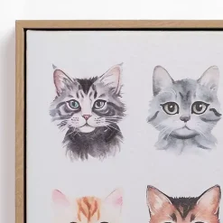 Kirklands Home Framed Art|Cat Portraits Framed Canvas Art Print