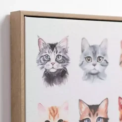 Kirklands Home Framed Art|Cat Portraits Framed Canvas Art Print