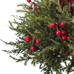 Cedar and Berry Candle Ring Centerpiece Christmas Centerpieces
