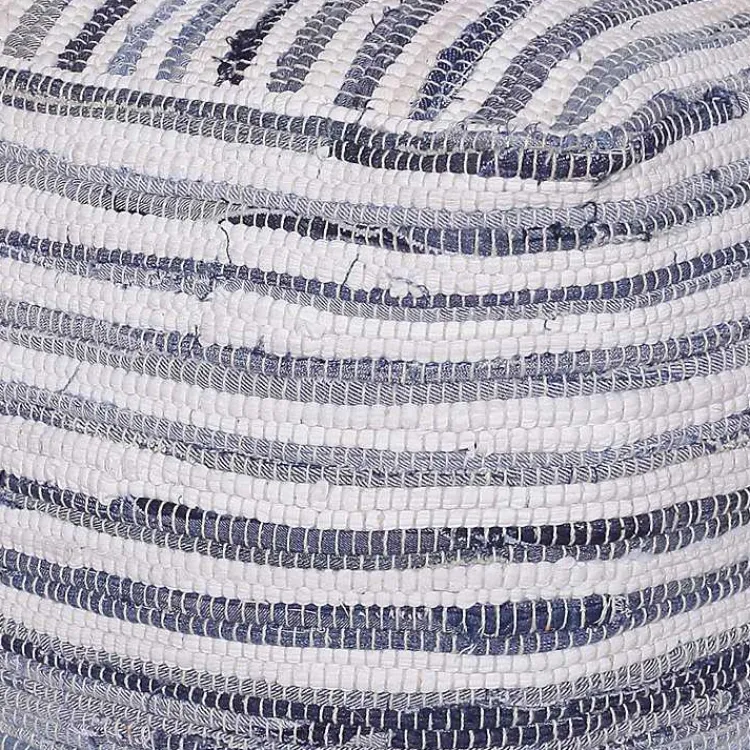 Hot Chambray Woven Stripe Cotton Pouf Poufs & Floor Cushions