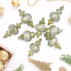 Best Champagne and White Finial Ornaments, Set of 8 Christmas Ornaments