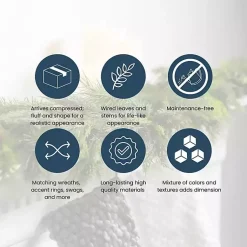 Online Champagne Sparkle Pine Christmas Garland Christmas Arrangements & Garland