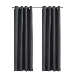 Kirklands Home Curtains & Drapes|Charcoal Alpine Blackout Curtain Panel, 63 in. Gray