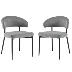 Kirklands Home Dining Chairs|Charcoal and Black Curved Dining Chairs, Set of 2 Gray