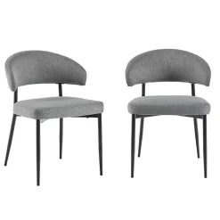 Kirklands Home Dining Chairs|Charcoal and Black Curved Dining Chairs, Set of 2 Gray
