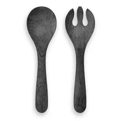 Kirklands Home Outdoor Dining|Charcoal Faux Wood Melamine 2-pc. Serving Utensils Gray