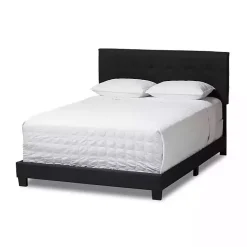 Kirklands Home Beds & Headboards|Charcoal Tufted Modern Queen Bed Gray