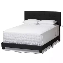 Kirklands Home Beds & Headboards|Charcoal Tufted Modern Queen Bed Gray