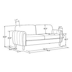 Kirklands Home Sofas & Loveseats|Charcoal Lyon Sofa Gray