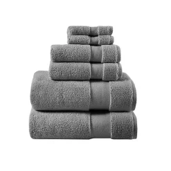 Kirklands Home Bath Towels|Charcoal 6-pc. Oversized Cotton Bath Towel Set Gray