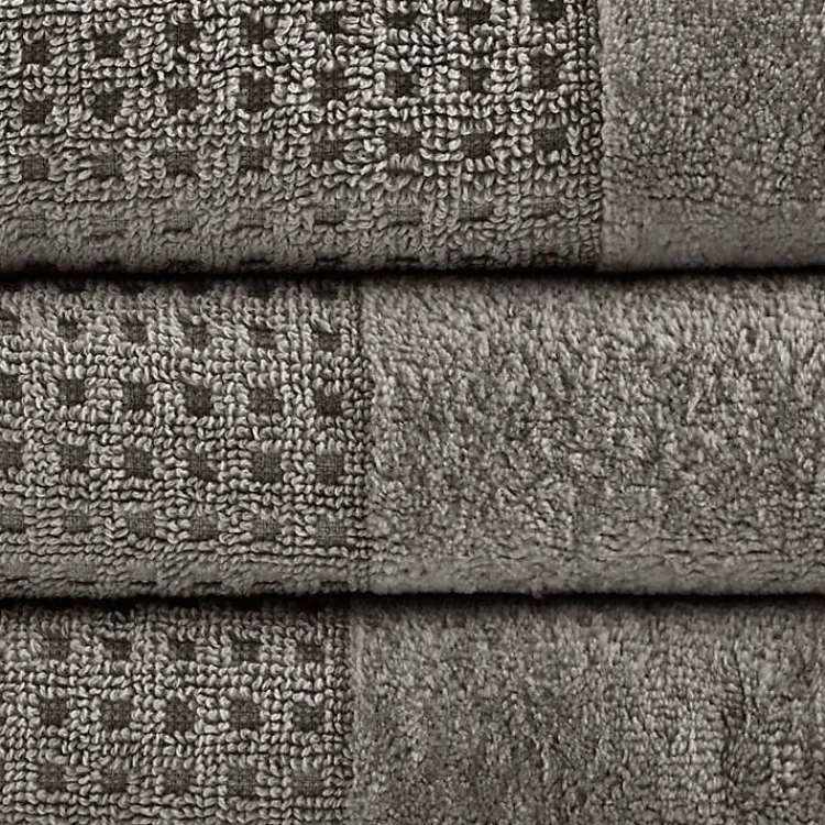 Kirklands Home Bath Towels|Charcoal 6-pc. Waffle Cotton Bath Towel Set Gray