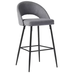 Kirklands Home Bar Stools & Counter Height Stools|Charcoal Upholstered Charli Bar Stools, Set of 2 Gray