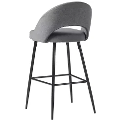 Kirklands Home Bar Stools & Counter Height Stools|Charcoal Upholstered Charli Bar Stools, Set of 2 Gray