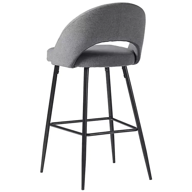 Kirklands Home Bar Stools & Counter Height Stools|Charcoal Upholstered Charli Bar Stools, Set of 2 Gray