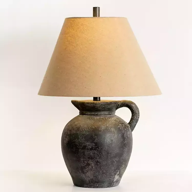 Kirklands Home Table Lamps|Charcoal Vase Table Lamp Tan
