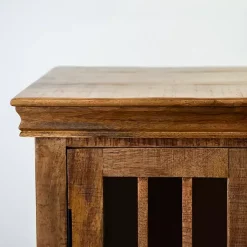 Kirklands Home Cabinets & Sideboards|Charlie Natural Mango Wood Windowpane Cabinet Brown