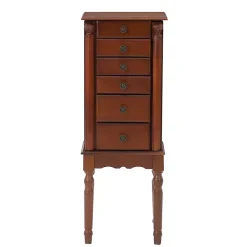 Kirklands Home Dressers & Chests|Cherry 5-Drawer Ollie Petite Jewelry Armoire Brown