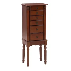 Kirklands Home Dressers & Chests|Cherry 5-Drawer Ollie Petite Jewelry Armoire Brown
