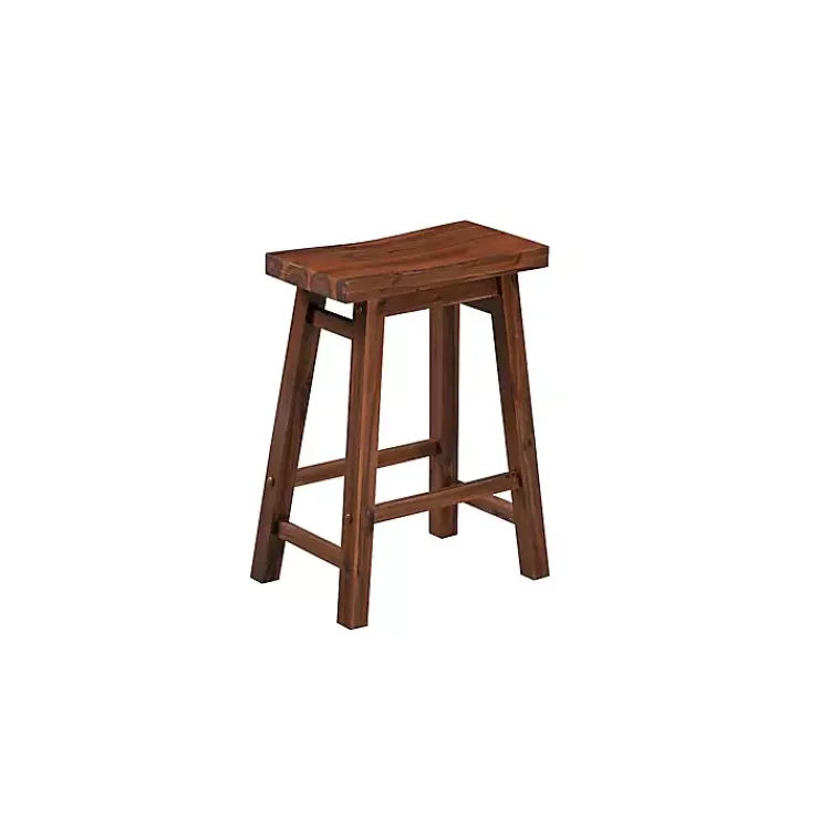 Kirklands Home Bar Stools & Counter Height Stools|Chestnut Sonoma Saddle Counter Stools, Set of 2 Brown