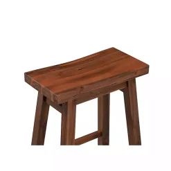 Kirklands Home Bar Stools & Counter Height Stools|Chestnut Sonoma Saddle Counter Stools, Set of 2 Brown