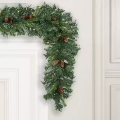 Clearance Cheyenne Pinecone Warm White LED Lit Garland Christmas Arrangements & Garland