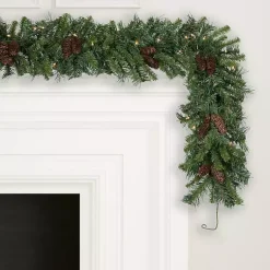 Clearance Cheyenne Pinecone Warm White LED Lit Garland Christmas Arrangements & Garland