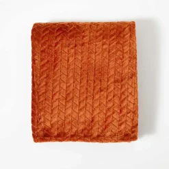 Chili Heavenly Herringbone Plush Throw Blankets & Throws