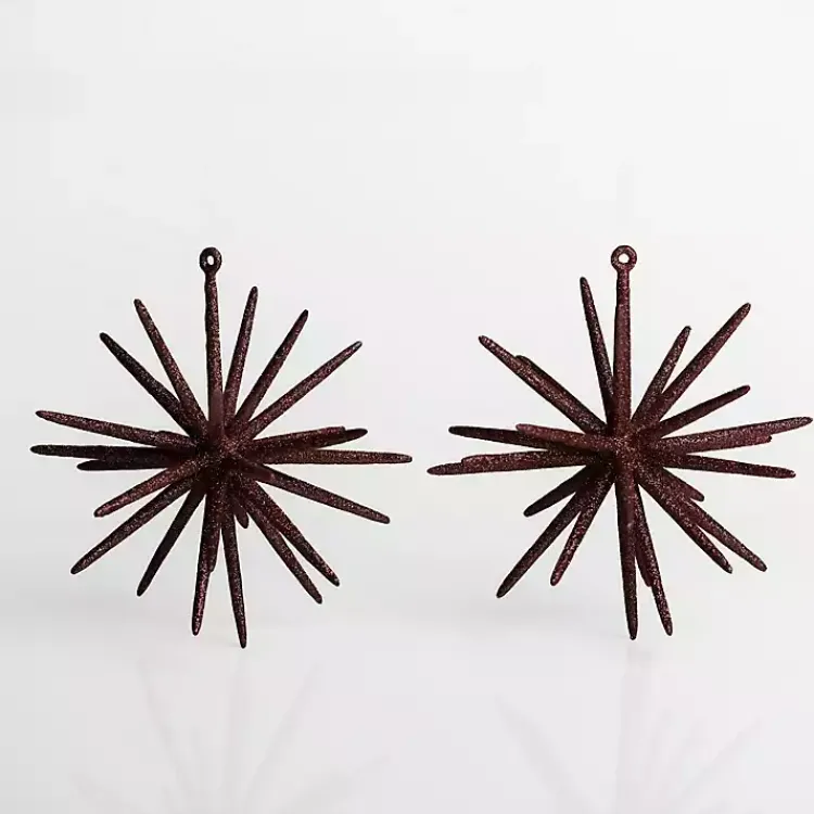 Outlet Chocolate Glitter Sputnik Ornaments, Set of 2 Christmas Ornaments
