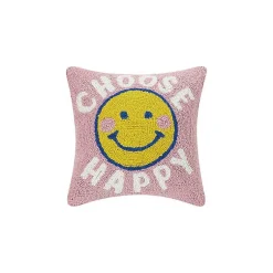 Outlet Choose Happy Hooked Wool Pillow Pillows