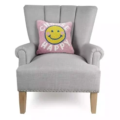 Outlet Choose Happy Hooked Wool Pillow Pillows