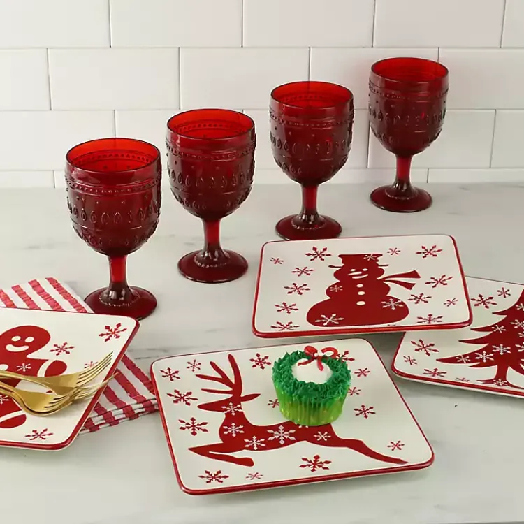 Kirklands Home Serving & Entertaining|Christmas Character Salad Plates, Set of 4
