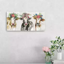 Discount Christmas Cow Lineup Canvas Art Print Christmas Art & Wall Decor