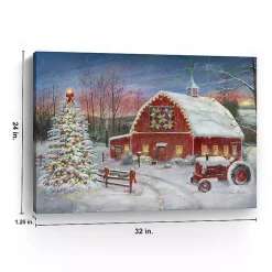 Best Christmas Cozy Barn Canvas Art Print, 24x30 Christmas Art & Wall Decor