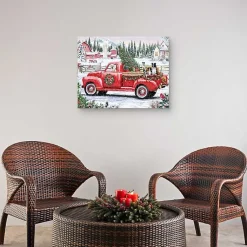 Best Christmas Dogs & Vintage Truck Canvas Art Print Christmas Art & Wall Decor