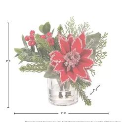 Outlet Christmas Poinsettia & Pine Faux Water Arrangement Christmas Arrangements & Garland